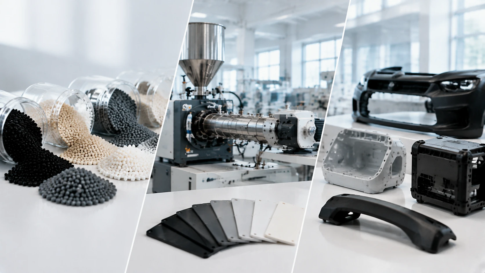 Modified plastics material solutions with polymer compounding capability and industrial applications